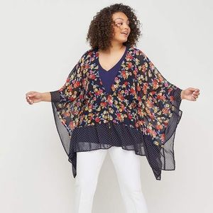 FLORAL TIE-WAIST KIMONO 22/24 Lane Bryant